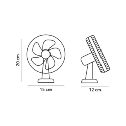 USB Bordventilator med klemme | Genopladelig | 6W | VIENTO | Sort