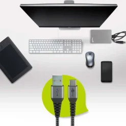 USB C Til USB A | Lightningkabel | 2m | 60W | Knækbeskyttelse