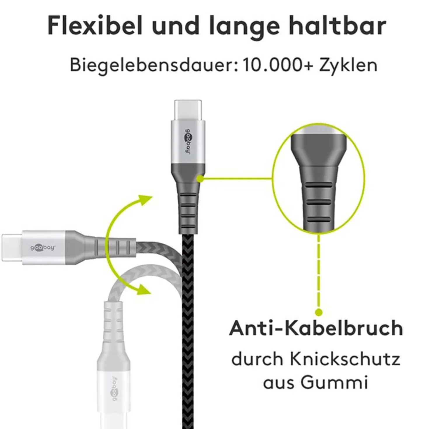 USB C Til USB A | Lightningkabel | 2m | 60W | Knækbeskyttelse