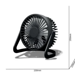 USB Ventilator | Ø15cm | Bord Ventilator | Sort