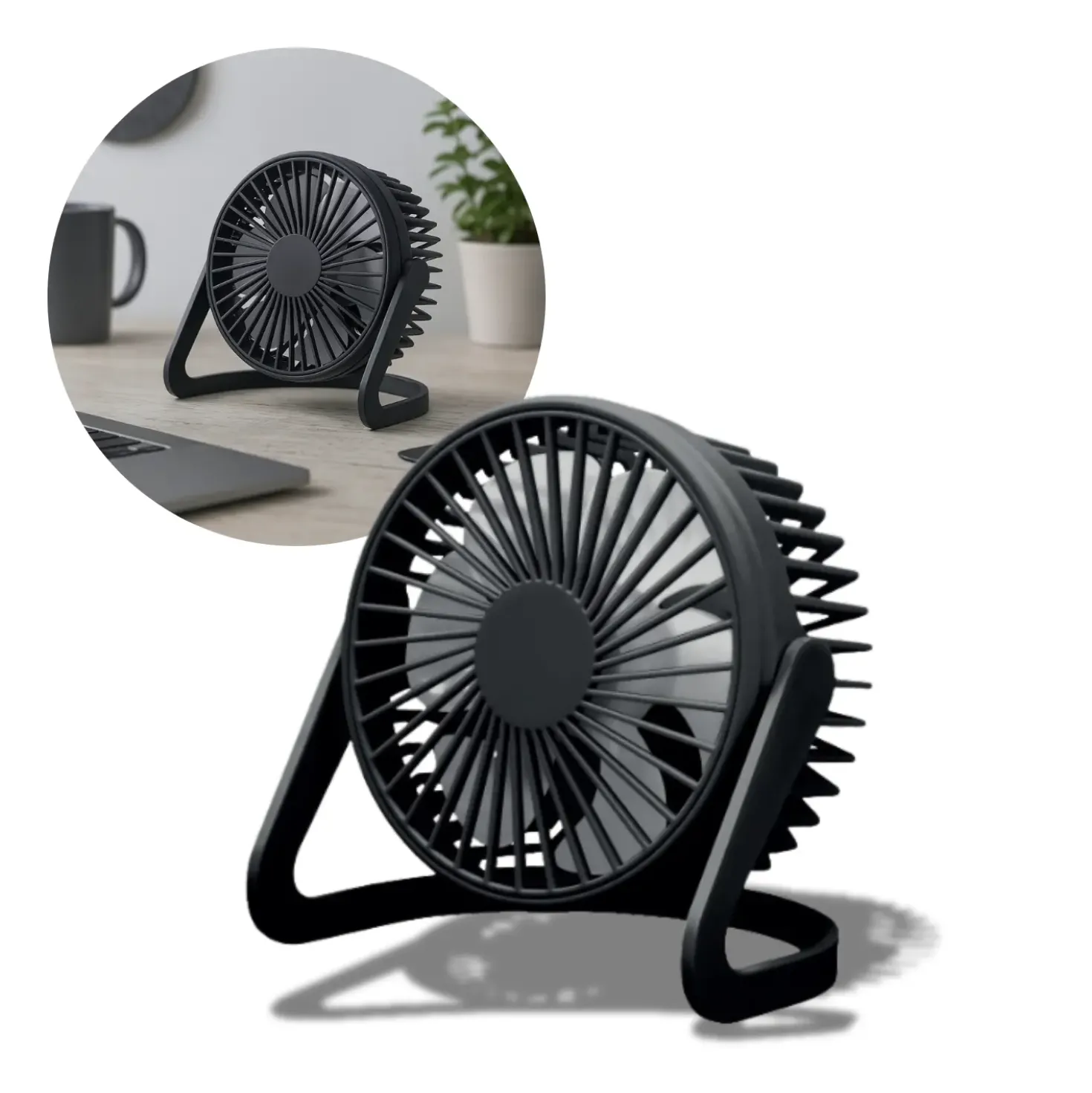 USB Ventilator | Ø15cm | Bord Ventilator | Sort