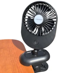 USB Ventilator Med Bordklemme | Sort | 2W | Bordventilator