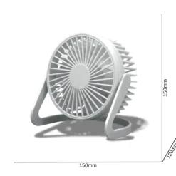 USB Ventilator | 5-Pak | Ø15cm | Bord Ventilator | Hvid
