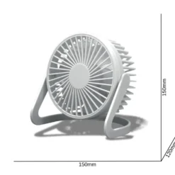 USB Ventilator | 5-Pak | Ø15cm | Bord Ventilator | Hvid