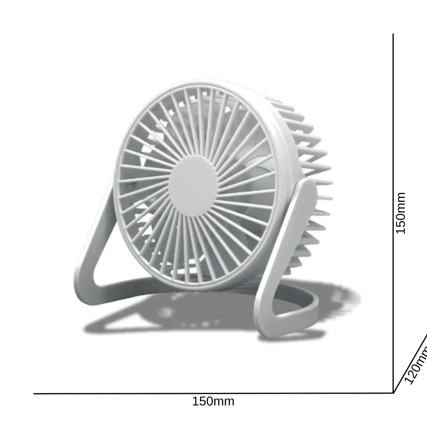 USB Ventilator | 5-Pak | Ø15cm | Bord Ventilator | Hvid