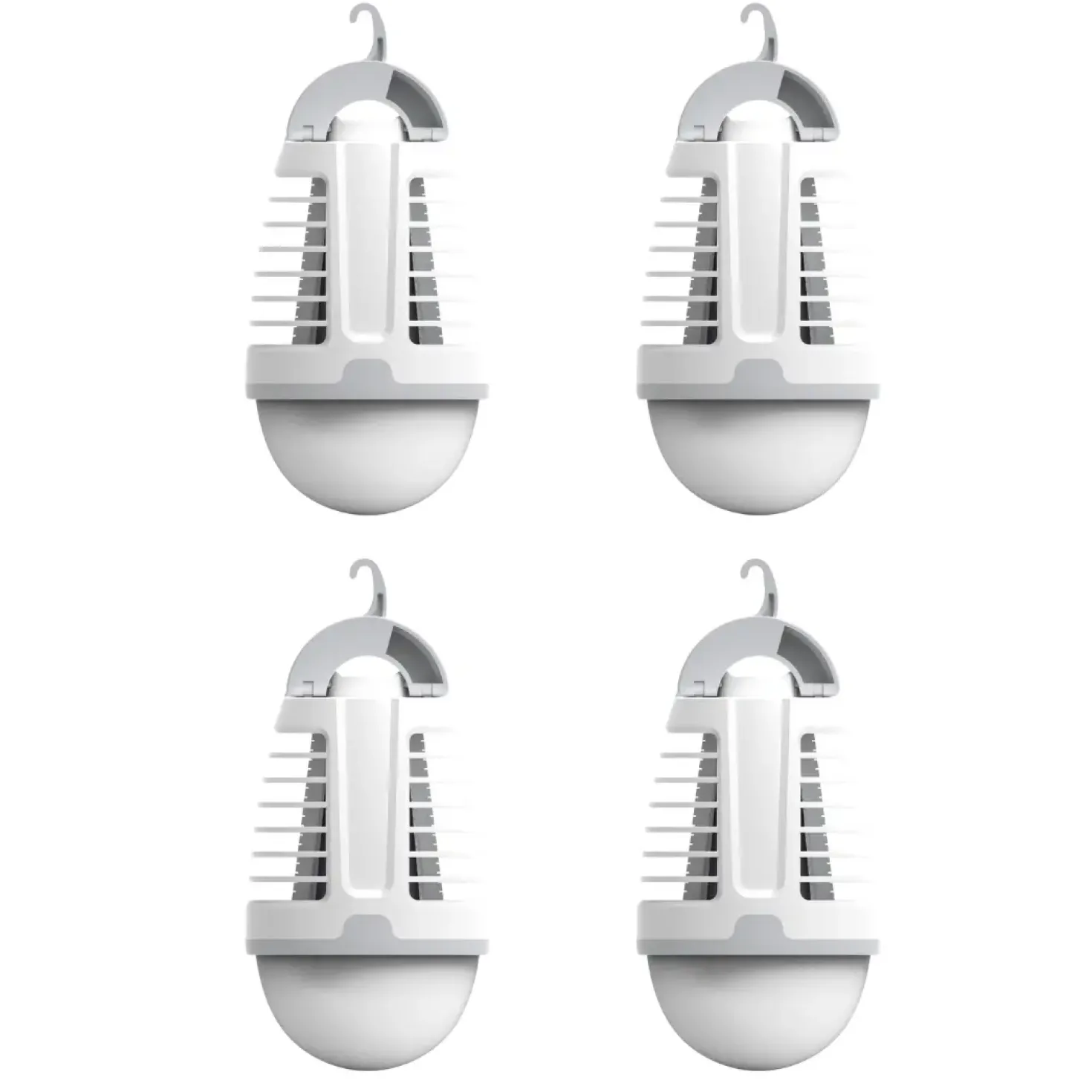 UV Myggefanger | 4-Pak | Batteri | 3W | IP44 | Indbygget Lanterne | 70lm | Hvid