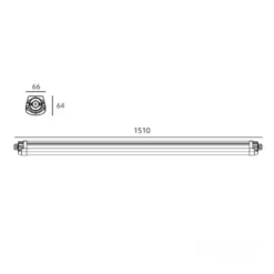 Vandtæt LED Armatur | 150cm | 4000K | 6500lm | 50W | LUMEXO | Hvid