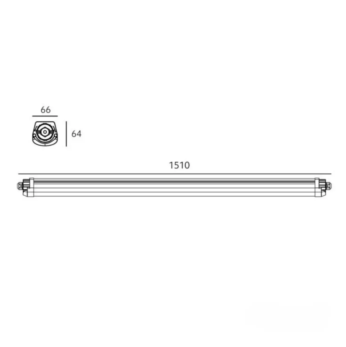 Vandtæt LED Armatur | 150cm | 4000K | 6500lm | 50W | LUMEXO | Hvid