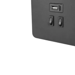 Væghængt Sengelampe Med USB Stik | USB Type A + C | LED Backlight | G9 | Messing Og Sort
