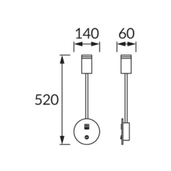 Væghængt Sengelampe Med USB | USB TYPE A + C | GU10 | Hvid