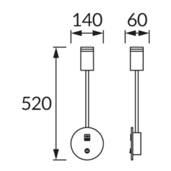 Væghængt Sengelampe Med USB | USB TYPE A + C | GU10 | ZULA | Sort