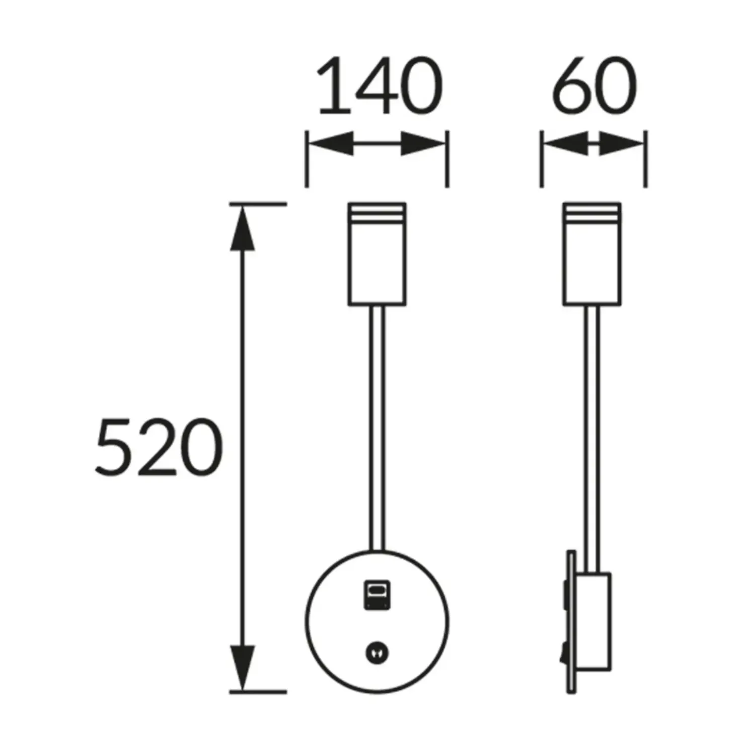 Væghængt Sengelampe Med USB | USB TYPE A + C | GU10 | ZULA | Sort