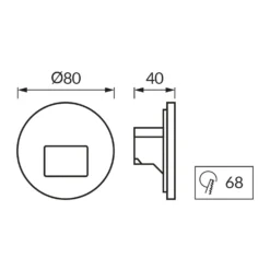 Vægspot | 3CCT | 58lm | 1.2W | WEKTOR C | Hvid