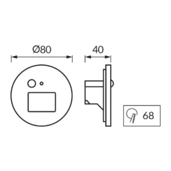 Vægspot | 3CCT | PIR | 58lm | 1.2W | WEKTOR C | Hvid