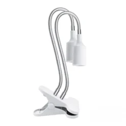 Vækstlys Lampe + Pære | 2-Pak | 7,4 PPF | 7W | 2 Arme | Med Klemme | Hvid