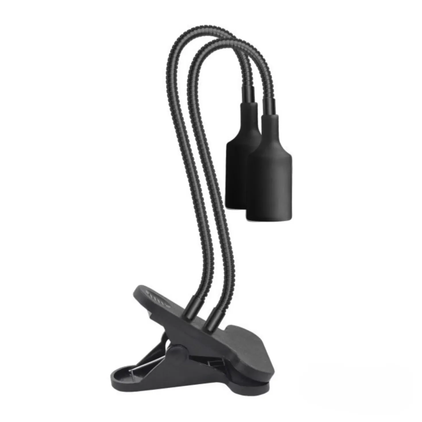 Vækstlys Lampe + Pære | 2-Pak | 7,4 PPF | 7W | 2 Arme | Med Klemme | Sort