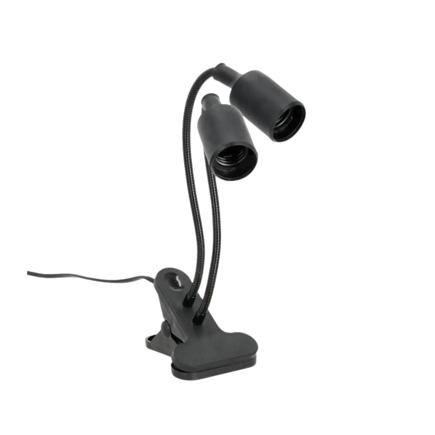 Vækstlys Lampe + Pære | 2-Pak | 7,4 PPF | 7W | 2 Arme | Med Klemme | Sort
