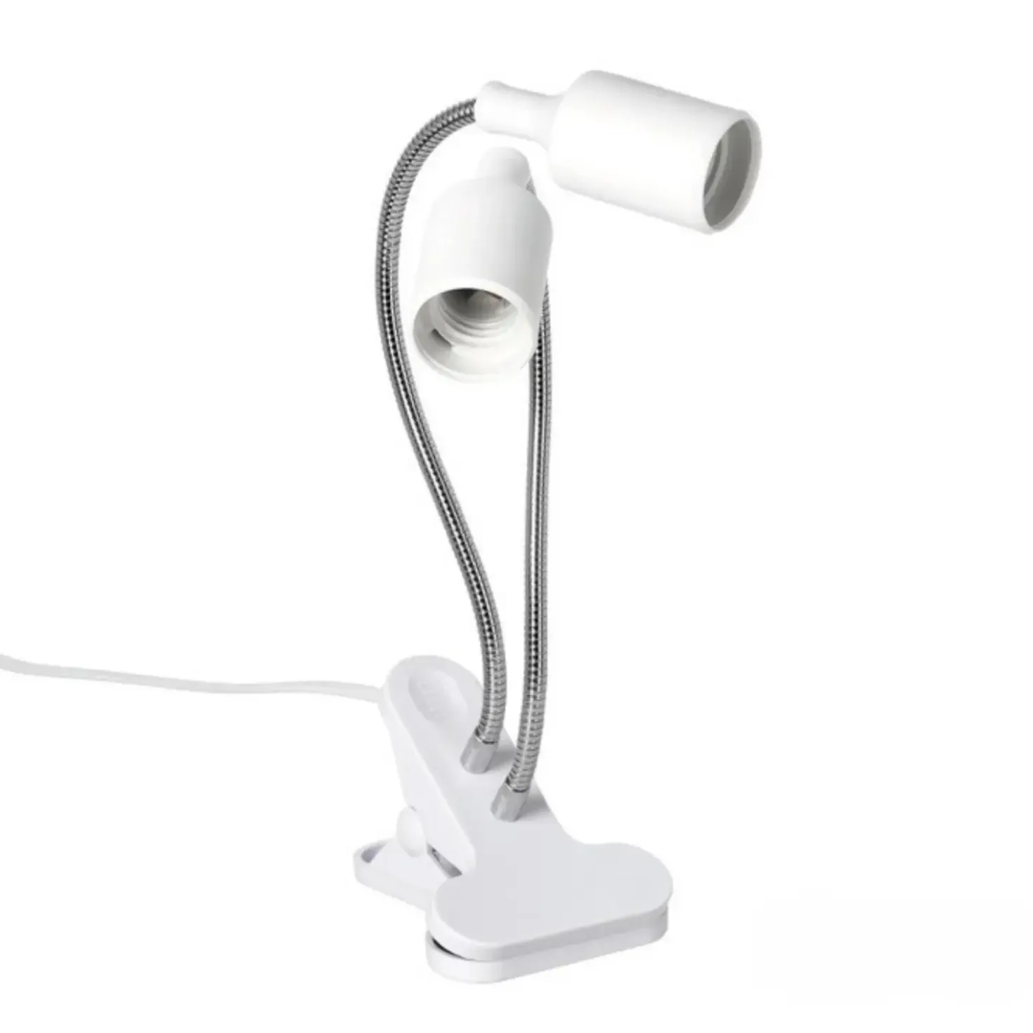 Vækstlys Lampe + Pære | 2-Pak | 10,5 PPF | 9W | 2 Arme | Med Klemme | Hvid