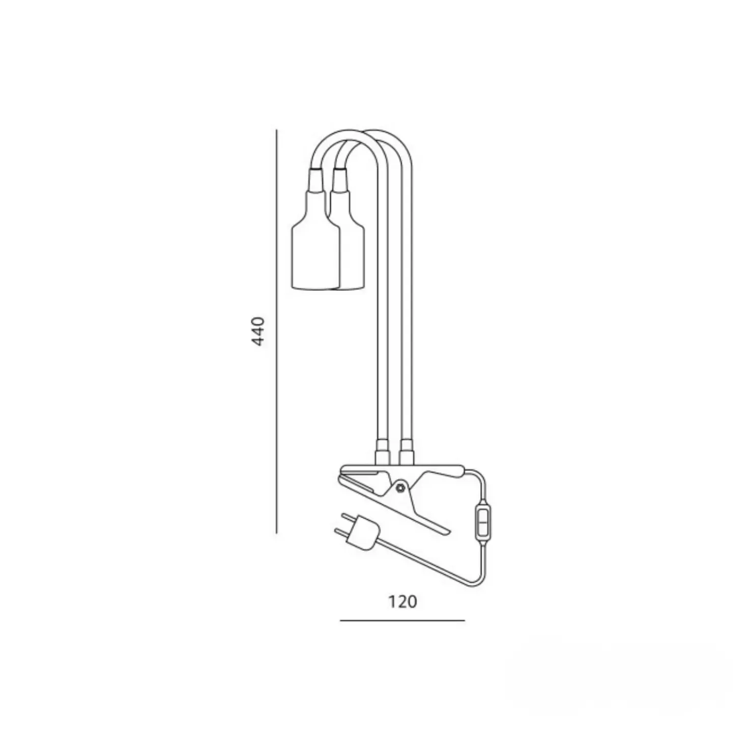Vækstlys Lampe + Pære | 2-Pak | 10,5 PPF | 9W | 2 Arme | Med Klemme | Hvid