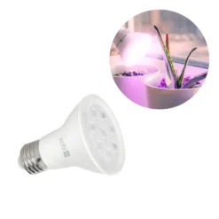 Vækstlys Lampe + Pære | 2-Pak | 7,4 PPF | 7W | Med Klemme | Hvid