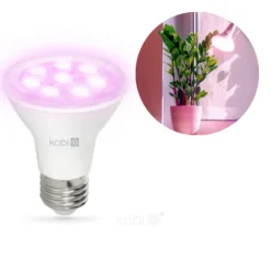 Vækstlys Lampe + Pære | 2-Pak | 7,4 PPF | 7W | Med Klemme | Hvid