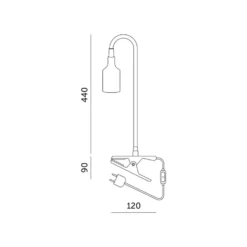 Vækstlys Lampe + Pære | 2-Pak | 7,4 PPF | 7W | Med Klemme | Sort