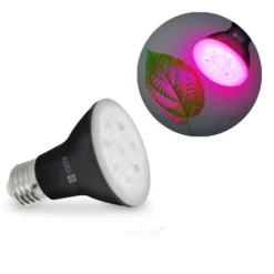 Vækstlys Lampe + Pære | 2-Pak | 7,4 PPF | 7W | Med Klemme | Sort