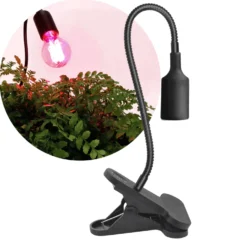 Vækstlys Lampe + Pære | 2-Pak | 10,98 PPF | 8W | Med Klemme | Sort