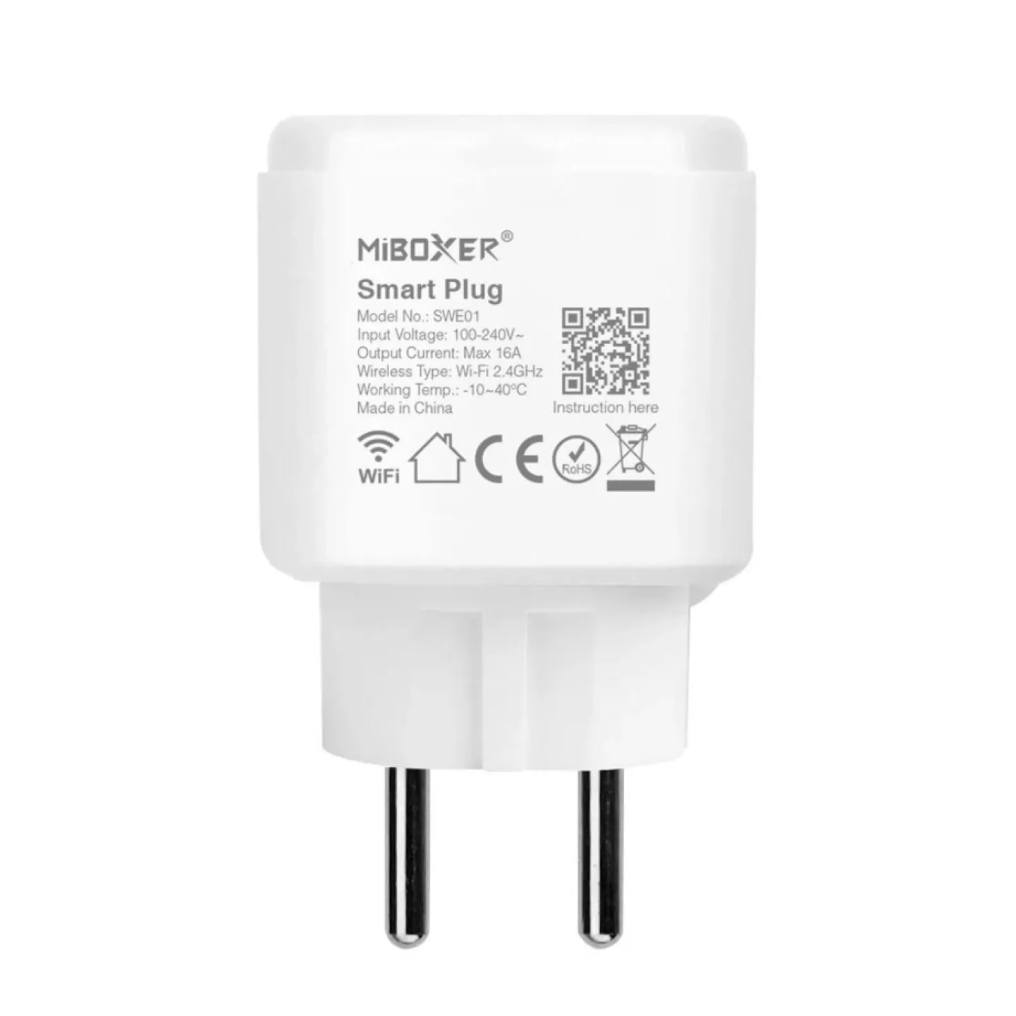 WiFi Stikkontakt med energimåler | Smart Plug | Elmåler til stikkontakt | 16A | Sort