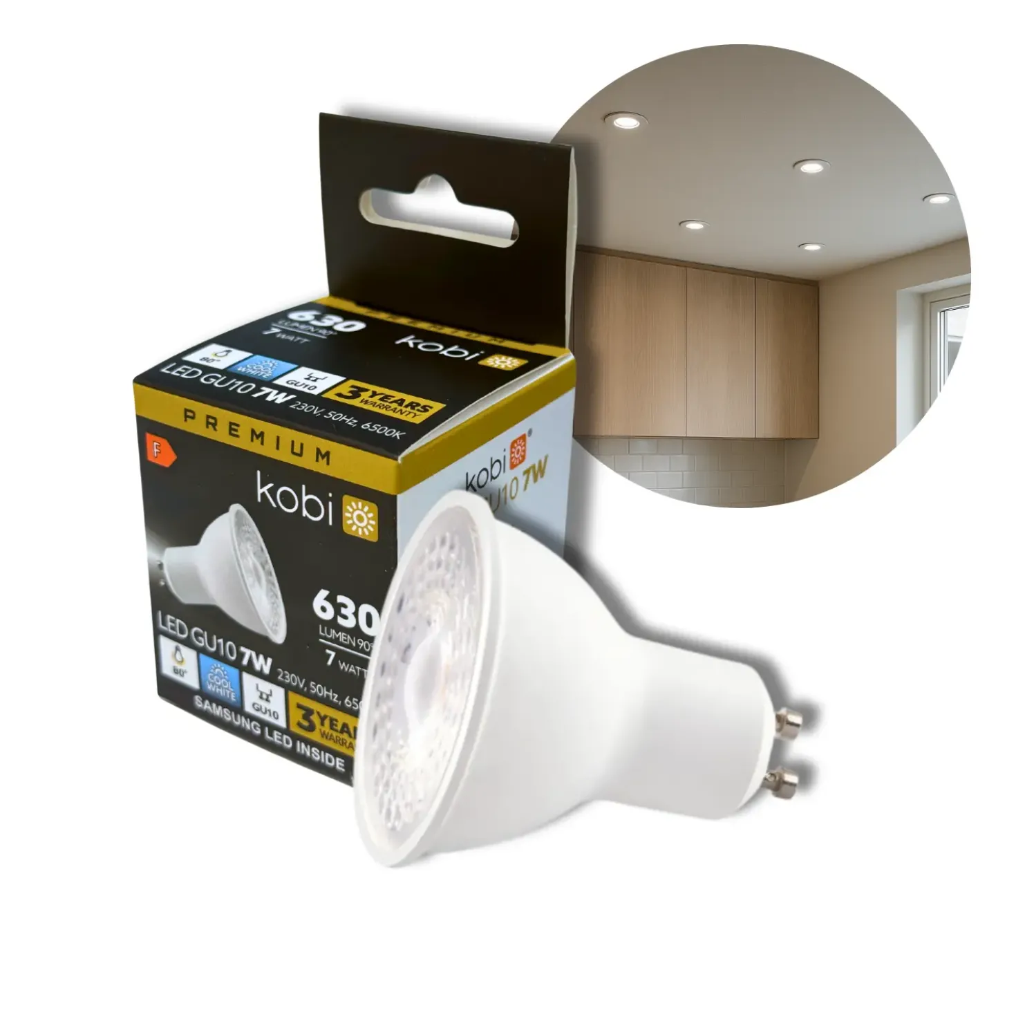 7W | LED GU10 | 6500K | 630lm | SAMSUNG LED | Ikke Dæmpbar