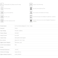 Zigbee Lysdæmper | 500w | Triac | Zigbee 3.0+2.4GHz+Push