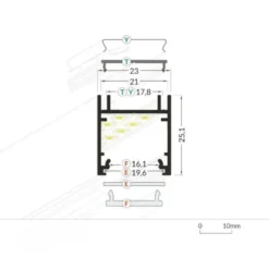 Zigbee Lysskinne til Troldtekt | 6m Sæt | 24v COB LED | Sort | 3000K