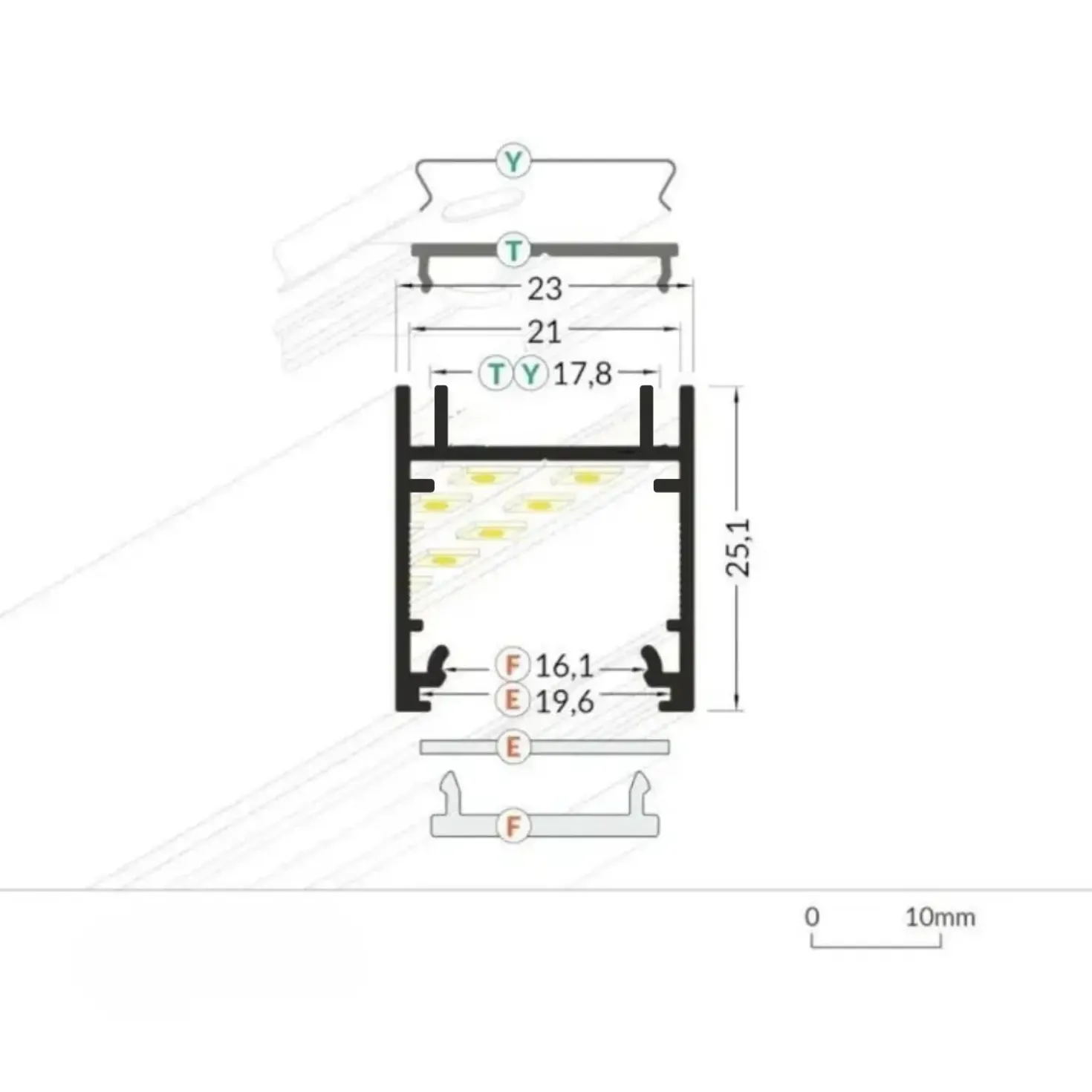 Zigbee Lysskinne til Troldtekt | 6m Sæt | 24v COB LED | Sort | 3000K