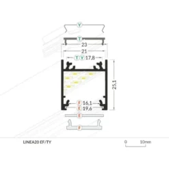 Zigbee Lysskinne til Troldtekt | 6m Sæt | 24v COB LED | Sort | 3000K